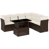  7-dijelni set vrtnih sofa od poliratana s jastucima smeđi | shoptok.hr