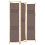 vidaXL Sobna pregrada s 3 panela od tkanine 120 x 170 x 4 cm smeđa | shoptok.hr