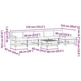  Set lounge namještaja za vrt 7 pcs Vosak Smeđa Masivna borovina - Vosak smeđa bor | shoptok.hr