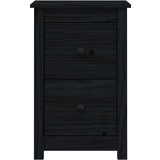  Nočna omarica 2 kosa črna 40x35x61,5 cm trdna borovina, (20734492) | Shoptok.si