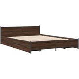  Posteljni okvir s predali rjavi hrast 120x200 cm inž. les | Shoptok.si