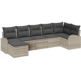 Sjedeća garnitura za vrt 7 pcs Svijetlo siva Poli Ratan | shoptok.hr