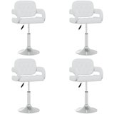 vidaXL Vrtljivi jedilni stoli 4 kosi belo umetno usnje | Shoptok.si