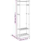 vidaXL Stalak za odjeću s 3 razine srebrni 59x29x192 cm aluminijski | shoptok.hr