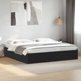 Maison Chic Posteljni okvir - Dvoposteljna postelja - Zakonska postelja črn 180x200 cm inženirski les-J4799, (21772516) | Shoptok.si