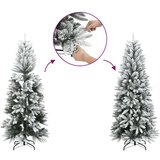vidaXL Ozka umetna novoletna jelka s snegom 240 cm PVC in PE | Shoptok.si