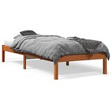 vidaXL Posteljni okvir voščeno rjav 100x200 cm trdna borovina Cene