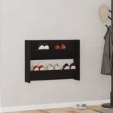 vidaXL Omare za čevlje na steni s polico Drugo Črni hrast 60 x 18 x 60 cm u