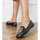 Gemre Black women's loafers with gold embellishment Frada | Shoptok.si