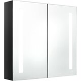 Furnova LED kopalniška omarica z ogledalom sijoče črna 62x14x60 cm, (21947384) | Shoptok.si
