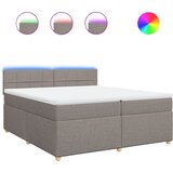  Krevet s oprugama i madracem smeđesivi 200x200 cm od tkanine | shoptok.hr