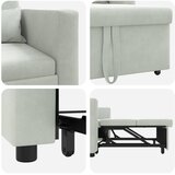 SOFA na razvlačenje Singl s kotačima Svjetlosiva Baršun | shoptok.hr