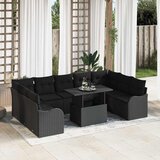  Sjedeća garnitura za vrt 10 kom. 9-Broj sjedala Crna Poli Ratan 289 x 177,5 x 85 cm | shoptok.hr