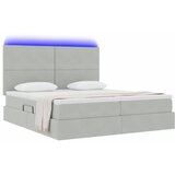  LED krevet za pohranu s madracem Svjetlosiva 200 x 200 cm | shoptok.hr