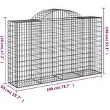  Lučne gabionske košare 9 kom 200x50x120/140cm pocinčano željezo | shoptok.hr