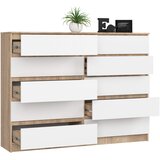 AKORD Komoda, 10 Predalov, Hrast Sonoma/Bela, (5000332282) | Shoptok.si