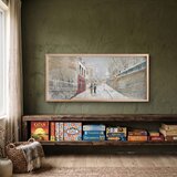 Wallxpert uramljena MDF slika ARTSNTMDL12, zimska ulica na Monmartru sa pogledom na baziliku Sakre Ker, 33 x 70 cm Cene