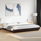 Maison Chic Posteljni okvir - Dvoposteljna postelja - Zakonska postelja z LED lučkami črn 200x200 cm inženirski les, (21695647) | Shoptok.si