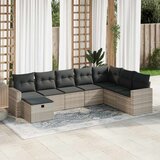 Maison Chic Seti vrtnega pohištva - Vrtna garnitura - Vrtni pohištvo set 8-delna z blazinami sv. siv poli ratan, (21798615) | Shoptok.si