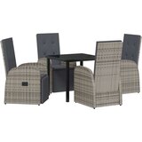  5-delni set za vrtno jedilnico s blazinami, sivi poli ratan, (22111058) | Shoptok.si