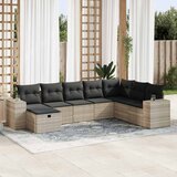 Maison Chic Seti vrtnega pohištva - Vrtna garnitura - Vrtni pohištvo set 8-delna z blazinami sv. siv poli ratan, (21798490) | Shoptok.si
