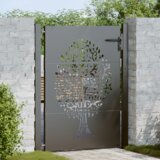  Vrtna vrata Črna 110 x 130 cm Jeklo s prašnim premazom, (5000300975) | Shoptok.si