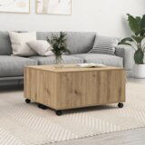 vidaXL Klubska miza artisan hrast 75 x 75 x 38 cm Konstruiran les | Shoptok.si