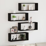 vidaXL Zidne police Set od 4 Crni hrast Inženjersko drvo 60 x 15 x 23 cm Cijene