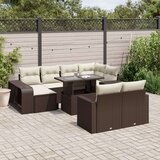 vidaXL 11-dijelni set vrtnih sofa od poliratana s jastucima smeđi | shoptok.hr