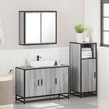  3-dijelni set kupaonskog namještaja siva boja hrasta drveni | shoptok.hr