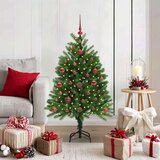 vidaXL Božično drevo med 150 LED z stojalom Zelena 120 cm PE | Shoptok.si