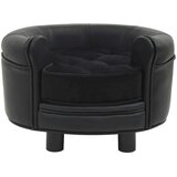 vidaXL Sofa za pse crna 48 x 48 x 32 cm od pliša i umjetne kože | shoptok.hr