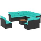  12-dijelni set vrtnih sofa s jastucima poliratan crni | shoptok.hr