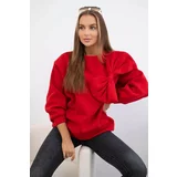 Kesi Cotton insulated sweatshirt with a large bow in red color