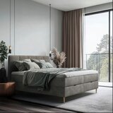 MID.YOU POSTELJA Z VZMETNICO 180 cm x 200 cm , les, tekstil, leseni material siva | Shoptok.si