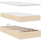 vidaXL Otomanski okvir kreveta s madraca krem 90x190cm od tkanine | shoptok.hr