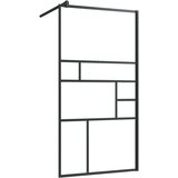 Pregrada za tuširanje s prozirnim staklom ESG 80 x 195 cm crna | shoptok.hr