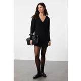Trendyol Black Mini Knitwear Soft Textured Dress