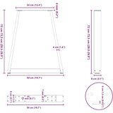 vidaXL Noge kavne mizice V-oblika 2 kosa črna 50x(72-73) cm jeklo | Shoptok.si