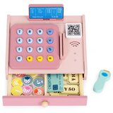  Drvena dječja blagajna sa skenerom, novčanicama, kovanicama i karticom | shoptok.hr
