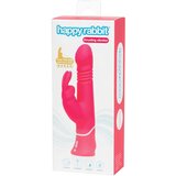 Happy Rabbit Thrusting - vibrator za zabadanje s klitorisnom polugom na baterije (ružičasti) | shoptok.hr