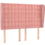  Vzglavje z ušesi roza 147x23x118/128 cm žamet, (20953278) | Shoptok.si