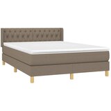  Krevet s oprugama i madracem smeđesivi 140x200 cm tkanina | shoptok.hr