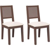  Jedilni stoli z blazinami 2 kosa Brown Solid Wood Rubber | Shoptok.si