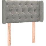  Uzglavlje s ušima svjetlosivo 83x16x78/88 cm baršunasto | shoptok.hr