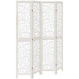 Maison Chic Paravan - Sobne pregrade 4-delni bel trden les pavlovnije, (22111413) | Shoptok.si