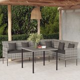 Maison Chic Vrtni kavč - Zunanji kavč v obliki črke L z blazinami siv poli ratan, (22043811) | Shoptok.si