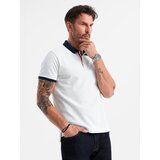Ombre Men's polo shirt with colorful accents - white | Shoptok.si