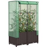 vidaXL Visoka greda s prevleko za rastlinjak videz ratana 80x40x138 cm | Shoptok.si