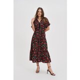 Marisse Black Floral Midi Dress | ePonuda.com